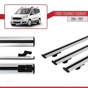 Ford Tourneo Courier 2014-2017 Arası ile uyumlu Basic Model Ara Atkı Tavan Barı GRİ 3 ADET thumb 3