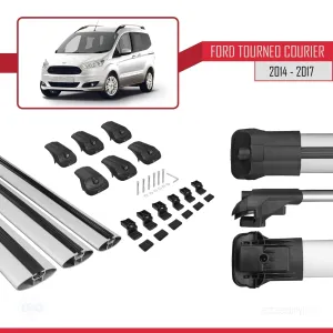 Ford Tourneo Courier 2014-2017 Arası ile uyumlu ACE-1 Ara Atkı Tavan Barı GRİ 3 ADET BAR thumb 5