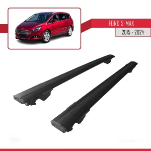 Ford S-Max 2015 ve Sonrası ile uyumlu HOOK Model Anahtar Kilitli Ara Atkı Tavan Barı SİYAH thumb 4