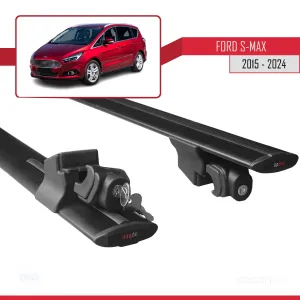 Ford S-Max 2015 ve Sonrası ile uyumlu HOOK Model Anahtar Kilitli Ara Atkı Tavan Barı SİYAH thumb 5