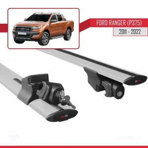 Ford Ranger 2011-2022 Arası ile uyumlu HOOK Model Anahtar Kilitli Ara Atkı Tavan Barı GRİ thumb 5