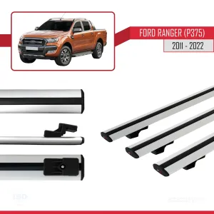 Ford Ranger 2011-2022 Arası ile uyumlu Basic Model Ara Atkı Tavan Barı GRİ 3 ADET thumb 3