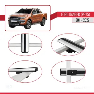 Ford Ranger 2011-2022 Arası ile uyumlu Basic Model Ara Atkı Tavan Barı GRİ 3 ADET thumb 4