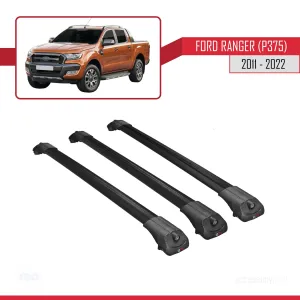 Ford Ranger 2011-2022 Arası ile uyumlu ACE-1 Ara Atkı Tavan Barı SİYAH 3 ADET BAR thumb 3
