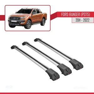 Ford Ranger 2011-2022 Arası ile uyumlu ACE-1 Ara Atkı Tavan Barı GRİ 3 ADET BAR thumb 3
