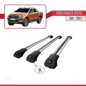 Ford Ranger 2011-2022 Arası ile uyumlu ACE-1 Ara Atkı Tavan Barı GRİ 3 ADET BAR thumb 4