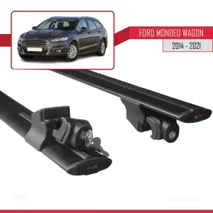 Ford Mondeo SW / Estate 2014-2021 Arası ile uyumlu HOOK Model Anahtar Kilitli Ara Atkı Tavan Barı SİYAH thumb 5