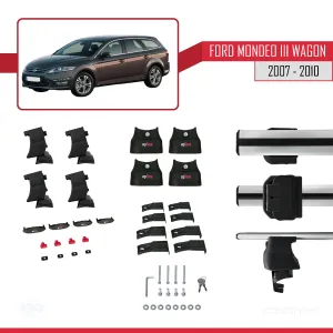 Ford Mondeo III Wagon 2007-2010 Arası ile uyumlu ACE-4 Ara Atkı Tavan Barı GRİ thumb 4