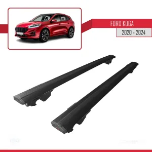 Ford Kuga 2020 ve Sonrası ile uyumlu HOOK Model Anahtar Kilitli Ara Atkı Tavan Barı SİYAH thumb 4
