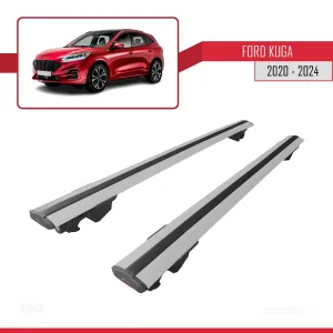 Ford Kuga 2020 ve Sonrası ile uyumlu HOOK Model Anahtar Kilitli Ara Atkı Tavan Barı GRİ thumb 4