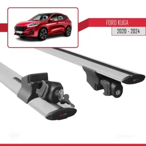 Ford Kuga 2020 ve Sonrası ile uyumlu HOOK Model Anahtar Kilitli Ara Atkı Tavan Barı GRİ thumb 5