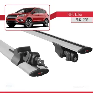 Ford Kuga 2016-2019 Arası ile uyumlu HOOK Model Anahtar Kilitli Ara Atkı Tavan Barı GRİ thumb 5