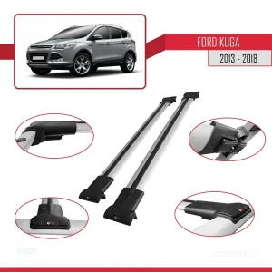 Ford Kuga 2013-2018 Arası ile uyumlu FLY Model Ara Atkı Tavan Barı GRİ thumb 5