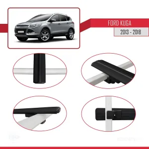 Ford Kuga 2013-2018 Arası ile uyumlu Basic Model Ara Atkı Tavan Barı SİYAH 3 ADET thumb 4