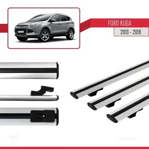 Ford Kuga 2013-2018 Arası ile uyumlu Basic Model Ara Atkı Tavan Barı GRİ 3 ADET thumb 3