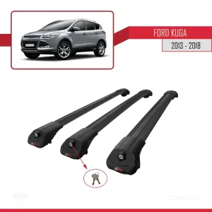 Ford Kuga 2013-2018 Arası ile uyumlu ACE-1 Ara Atkı Tavan Barı SİYAH 3 ADET BAR thumb 4