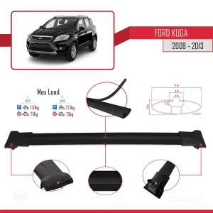 Ford Kuga 2008-2013 Arası ile uyumlu FLY Model Ara Atkı Tavan Barı SİYAH thumb 4