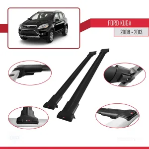 Ford Kuga 2008-2013 Arası ile uyumlu FLY Model Ara Atkı Tavan Barı SİYAH thumb 5