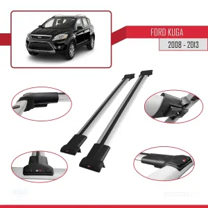 Ford Kuga 2008-2013 Arası ile uyumlu FLY Model Ara Atkı Tavan Barı GRİ thumb 5