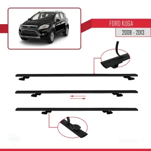 Ford Kuga 2008-2013 Arası ile uyumlu Basic Model Ara Atkı Tavan Barı SİYAH 3 ADET thumb 5