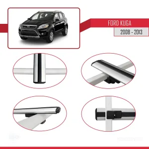 Ford Kuga 2008-2013 Arası ile uyumlu Basic Model Ara Atkı Tavan Barı GRİ 3 ADET thumb 4