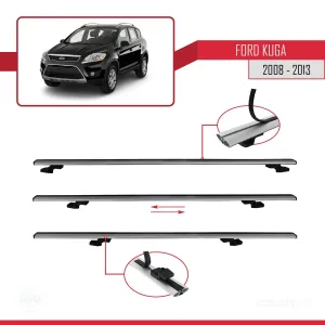 Ford Kuga 2008-2013 Arası ile uyumlu Basic Model Ara Atkı Tavan Barı GRİ 3 ADET thumb 5