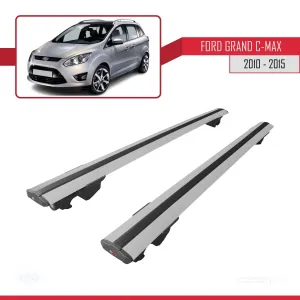 Ford Grand C-Max 2010-2015 Arası ile uyumlu HOOK Model Anahtar Kilitli Ara Atkı Tavan Barı GRİ thumb 4