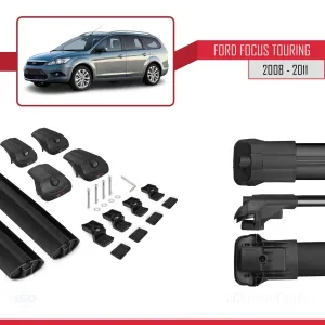 Ford Focus TOURİNG 2008-2011 Arası ile uyumlu ACE-1 Ara Atkı Tavan Barı SİYAH thumb 5