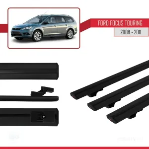 Ford Focus TOURING 2008-2011 Arası ile uyumlu Basic Model Ara Atkı Tavan Barı SİYAH 3 ADET thumb 3
