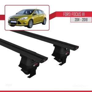 Ford Focus III 2011-2018 Arası ile uyumlu ACE-4 Ara Atkı Tavan Barı SİYAH thumb 4