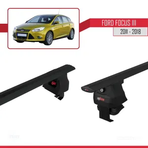 Ford Focus III 2011-2018 Arası ile uyumlu ACE-4 Ara Atkı Tavan Barı SİYAH thumb 5