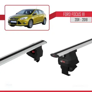 Ford Focus III 2011-2018 Arası ile uyumlu ACE-4 Ara Atkı Tavan Barı GRİ thumb 3