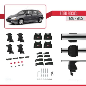 Ford Focus I 1998-2005 Arası ile uyumlu ACE-4 Ara Atkı Tavan Barı GRİ thumb 4