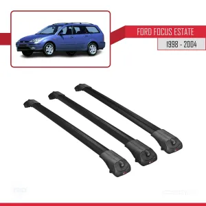 Ford Focus Estate C170 1998-2004 Arası ile uyumlu ACE-1 Ara Atkı Tavan Barı SİYAH 3 ADET BAR thumb 3