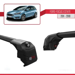 Ford Focus ESTATE (C346) 2011-2018 Arası ile uyumlu ACE-2 Ara Atkı Tavan Barı SİYAH thumb 4