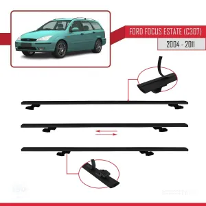 Ford Focus Estate (C307) 2004-2011 Arası ile uyumlu Basic Model Ara Atkı Tavan Barı SİYAH 3 ADET thumb 5