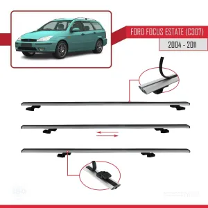 Ford Focus Estate (C307) 2004-2011 Arası ile uyumlu Basic Model Ara Atkı Tavan Barı GRİ 3 ADET thumb 5
