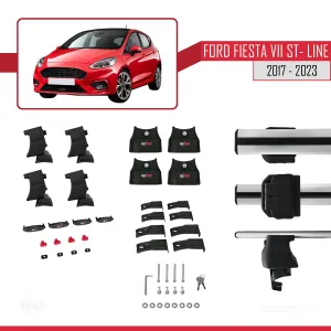 Ford Fiesta VII ST-Line 2017-2023 Arası ile uyumlu ACE-4 Ara Atkı Tavan Barı GRİ thumb 4