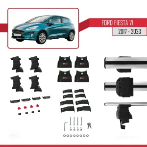 Ford Fiesta VII 2017-2023 Arası ile uyumlu ACE-4 Ara Atkı Tavan Barı GRİ thumb 4
