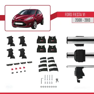 Ford Fiesta VI 2008-2013 Arası ile uyumlu ACE-4 Ara Atkı Tavan Barı GRİ thumb 4