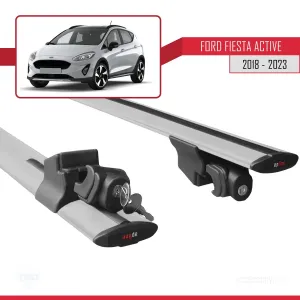 Ford Fiesta ACTİVE 2018-2023 Arası ile uyumlu HOOK Model Anahtar Kilitli Ara Atkı Tavan Barı GRİ thumb 5