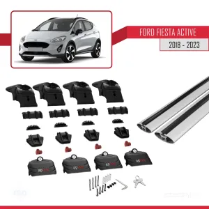 Ford Fiesta ACTIVE 2018-2023 Arası ile uyumlu ACE-2 Ara Atkı Tavan Barı GRİ thumb 5