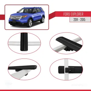 Ford Explorer 2011-2015 Arası ile uyumlu Basic Model Ara Atkı Tavan Barı SİYAH 3 ADET thumb 4