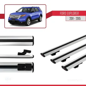Ford Explorer 2011-2015 Arası ile uyumlu Basic Model Ara Atkı Tavan Barı GRİ 3 ADET thumb 3