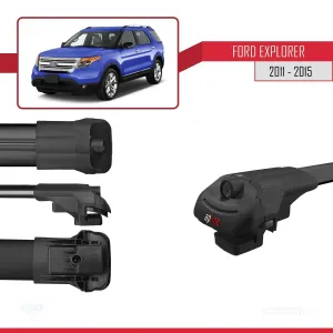 Ford Explorer 2011-2015 Arası ile uyumlu ACE-1 Ara Atkı Tavan Barı SİYAH 4 ADET BAR thumb 5