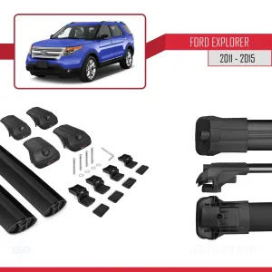 Ford Explorer 2011-2015 Arası ile uyumlu ACE-1 Ara Atkı Tavan Barı SİYAH thumb 5