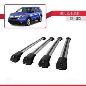 Ford Explorer 2011-2015 Arası ile uyumlu ACE-1 Ara Atkı Tavan Barı GRİ 4 ADET BAR thumb 4