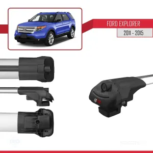 Ford Explorer 2011-2015 Arası ile uyumlu ACE-1 Ara Atkı Tavan Barı GRİ 4 ADET BAR thumb 5