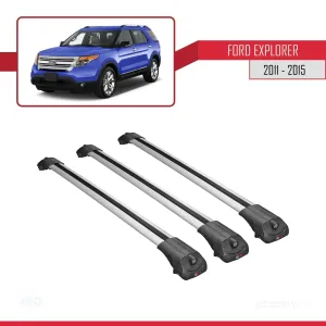 Ford Explorer 2011-2015 Arası ile uyumlu ACE-1 Ara Atkı Tavan Barı GRİ 3 ADET BAR thumb 3