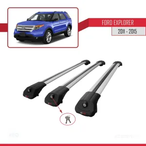 Ford Explorer 2011-2015 Arası ile uyumlu ACE-1 Ara Atkı Tavan Barı GRİ 3 ADET BAR thumb 4